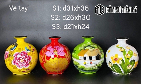 Bình hoa sơn mài đẹp-TLM39