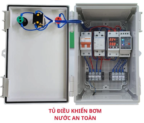 Tủ điều khiển bơm nước 1 pha | An toàn phao điện - Bảo vệ máy bơm