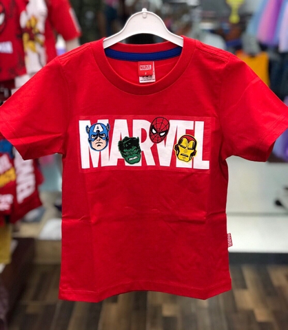 Áo thun bé trai 4 siêu nhân Marvel màu đỏ