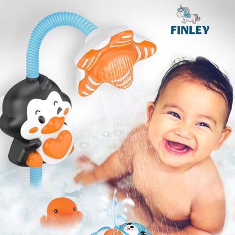 Đồ chơi cho bé nhà tắm vòi hoa sen FINLEY chim cánh cụt phun nước tự động