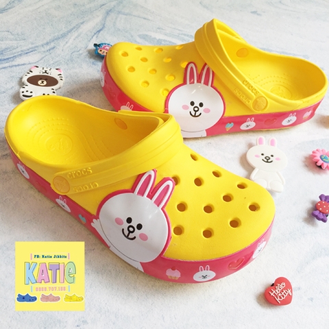 Dép cá sấu Crocs Band thỏ Line Friends màu vàng