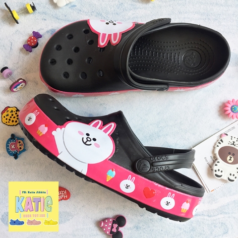 Dép cá sấu Crocs Band thỏ Line Friends màu đen