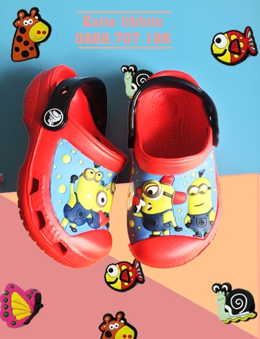 Dép sục cá sấu Crocs cho bé Minion Đỏ