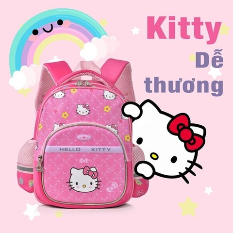 Ba lô mầm non cho bé mèo Kitty hồng mã 801