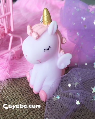 MÓC KHÓA UNICORN NGỒI SỪNG VÀNG - HỒNG