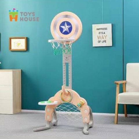 Bộ đồ chơi thể thao đa năng cho bé: Bóng đá, ném vòng, bóng rổ hình khiên Toys House WM19041 màu cam