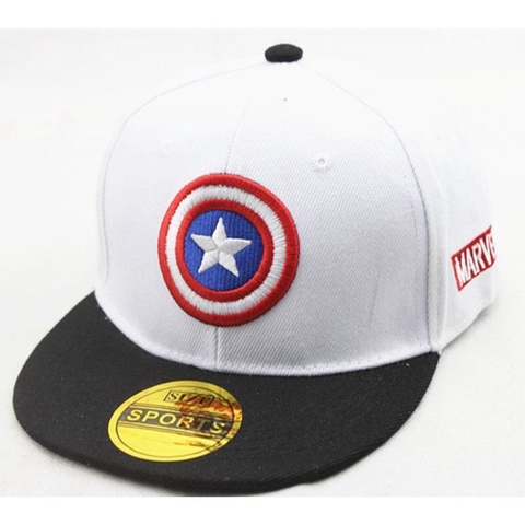Mũ nón bé trai siêu anh hùng Captain America màu trắng