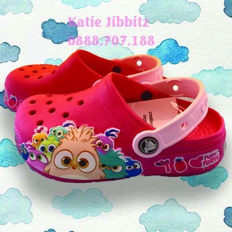 Dép sục cá sấu Crocs cho bé Hatchlings có ĐÈN hồng đậm