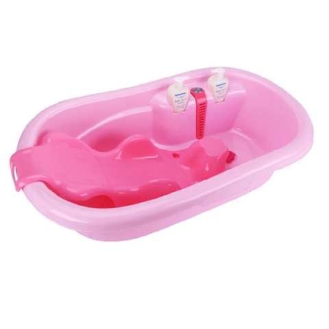 Chậu tắm trẻ em kèm nhiệt kế Royalcare RC302-A màu hồng