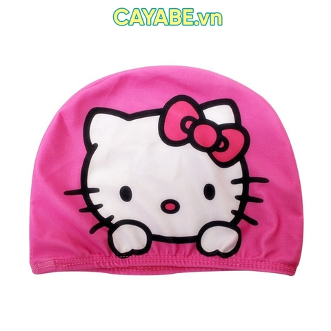 Mũ bơi trẻ em CAYABE mèo Hello Kitty màu hồng cho bé