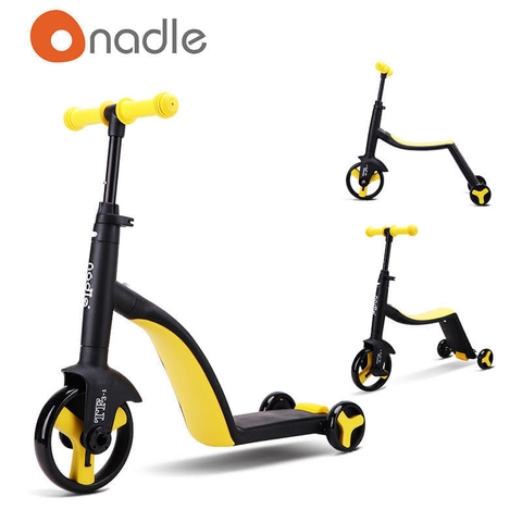 Xe chòi chân/ scooter/ xe đạp 3 bánh CAYABE Nadle 3 trong 1 TF3 màu vàng