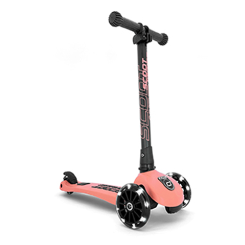 Xe scooter trẻ em Scoot and Ride Highwaykick 3 bánh xe có đèn LED cho bé (màu cam đào - Peach)