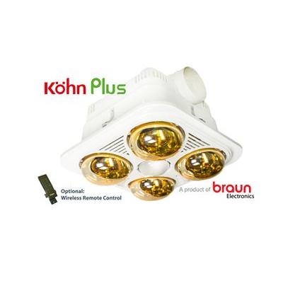 Đèn sưởi nhà tắm Braun 4 bóng âm trần có điều khiển từ xa