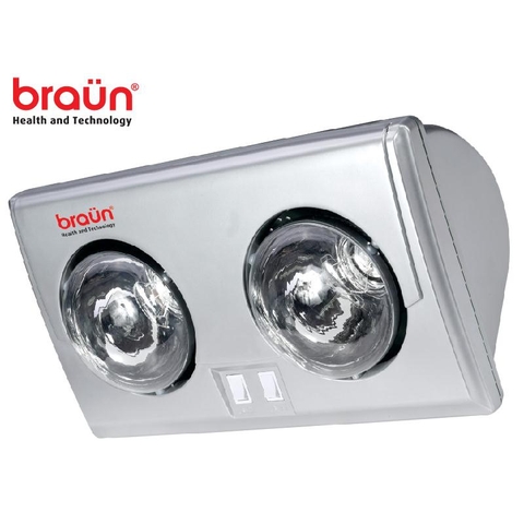 Đèn sưởi nhà tắm Braun 2 bóng Bu02
