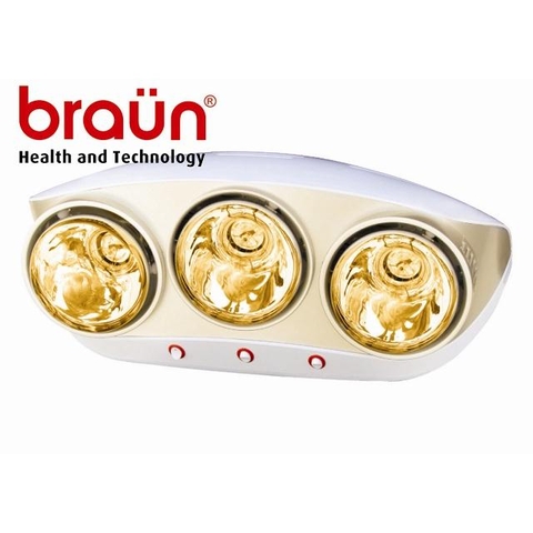 Đèn sưởi nhà tắm Braun 3 bóng vàng