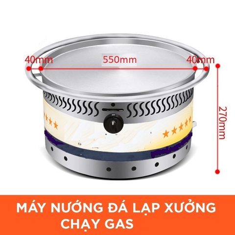 Máy nướng đá xúc xích bằng đá chạy gas 55cm