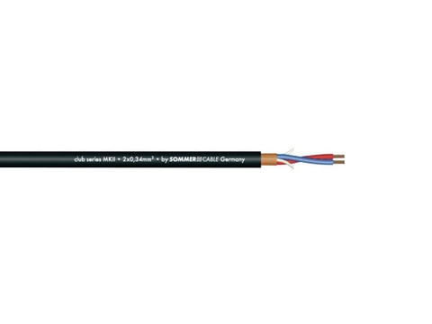 SOMMER CABLE Microphone cable 2x0.34 100m bk CLUB