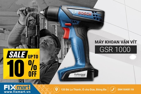 Trải nghiệm trọn bộ Máy vặn vít dùng pin GSR 1000 tại Fixmart