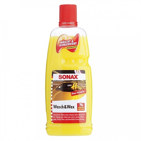 SONAX Nước rửa xe và wax bóng sơn kết hợp (Shampoo Wash & wax 313341)