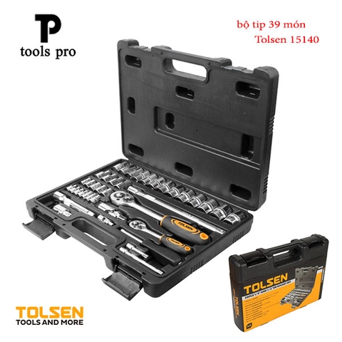 TOLSEN 15140 Bộ Típ 1/2'' Và 1/4'' 39 Món