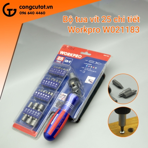 Workpro Bộ tua vít 25 chi tiết W021183