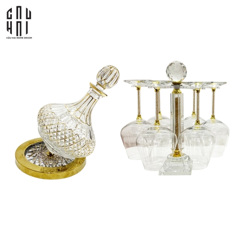 SET BÌNH RƯỢU VANG PHA LÊ GLORIOUS BAMFORD DECANTER & GLASSES 520ML