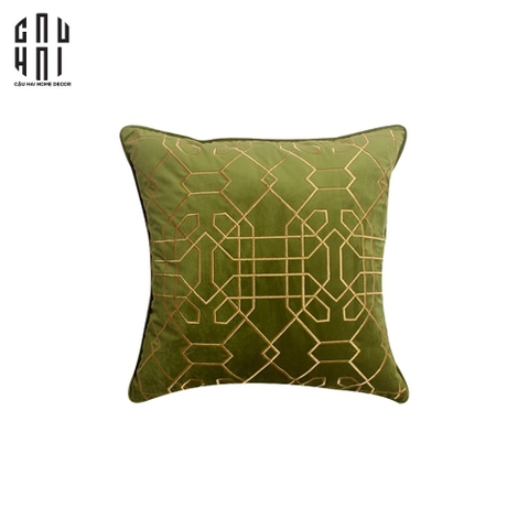 VỎ GỐI SOFA NHUNG CHRISTINE - GREEN 45X45CM