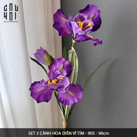 SET 2 CÀNH HOA DIÊN VĨ - IRIS - TÍM