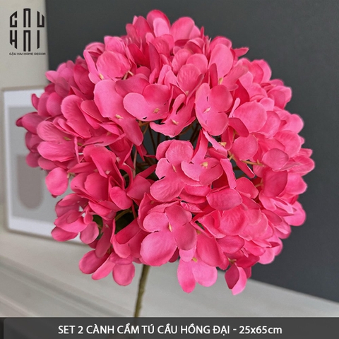 SET 2 CÀNH HOA CẨM TÚ CẦU ĐẠI - HỒNG