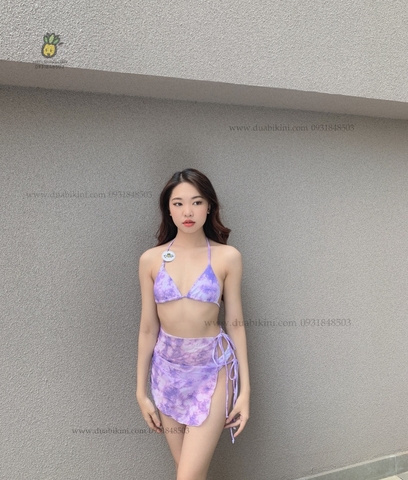 SET bikini 3M kèm khăn màu loang