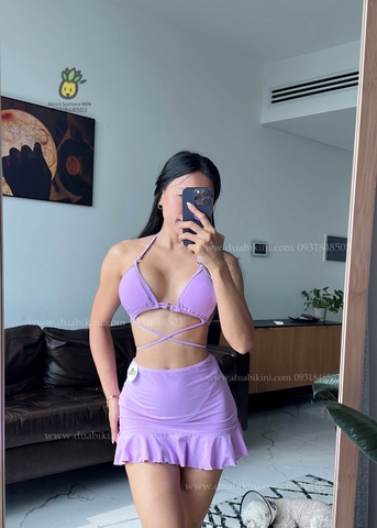 Bikini 2 Mảnh Cạp thấp Quần Nhún Hack Mông - MEI BIKINI SET ( không kèm cover)