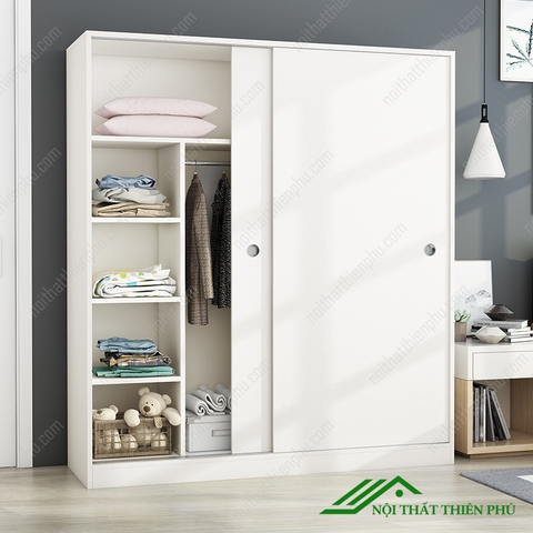 Tủ quần áo cánh lùa 1m6 gỗ công nghiệp - QA 05