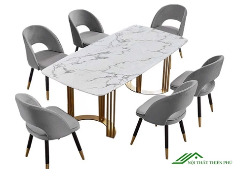 Bàn ăn mặt đá 6 ghế Saarinen - BA 23