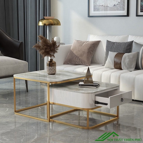 Bàn trà đôi hình vuông có ngăn kéo - BT 85