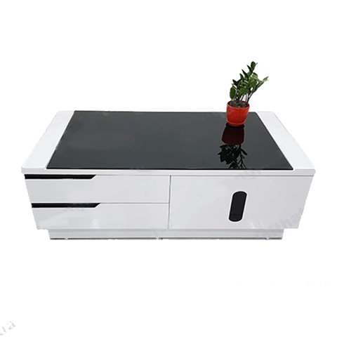 Bàn trà mặt kính 3 ngăn hiện đại - BT 10