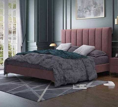 Giường ngủ bọc đệm nỉ cổ điển 1m6 - BD 08