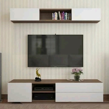 Kệ tivi kèm giá sách treo tường đẹp - TV 26