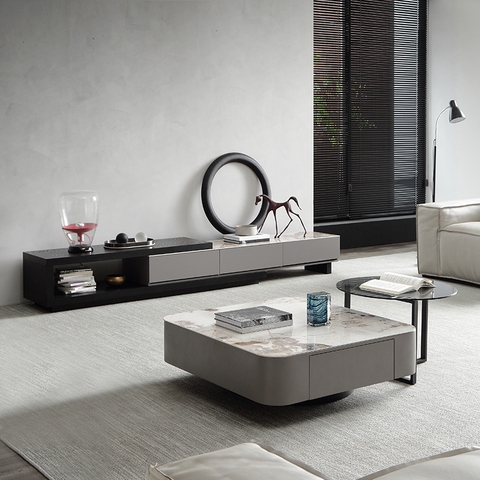 Bàn Trà Vuông Mặt Đá Hiện Đại - BT 72