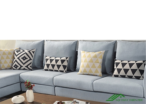 Sofa Góc Gỗ Tự Nhiên Bọc Nỉ Giá Rẻ - SF 55