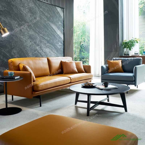 Sofa Da Cao Cấp Khung Gỗ Tự Nhiên - SF 92