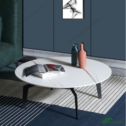 Bàn trà, bàn sofa mặt đá tròn - BT 69