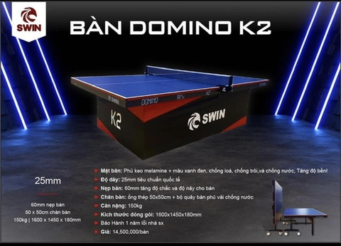 Bàn bóng bàn Domino K2