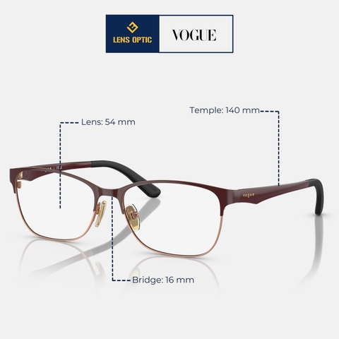 Gọng kính thép không gỉ Unisex, nam nữ Vogue OVO3940 5170 chính hãng - LensOptic