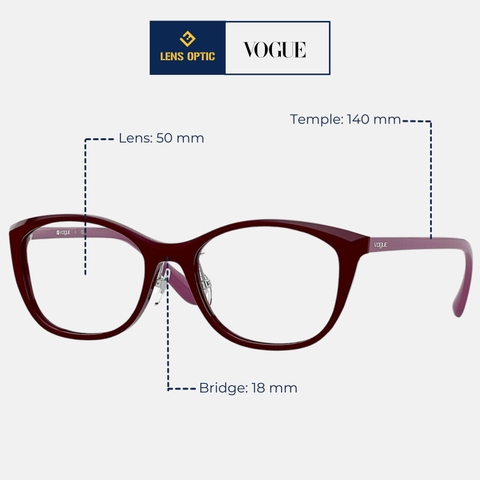 Gọng kính thép không gỉ Unisex, nam nữ Vogue OVO5296D 2307 chính hãng - LensOptic