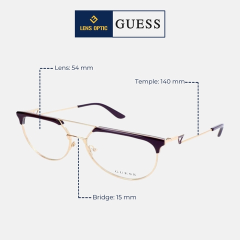 Gọng kính thép không gỉ Unisex, nam nữ GUESS GU2703 54 081 chính hãng - LensOptic