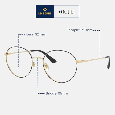 Gọng kính thép không gỉ Unisex, nam nữ VOGUE4177 280 chính hãng - LensOptic