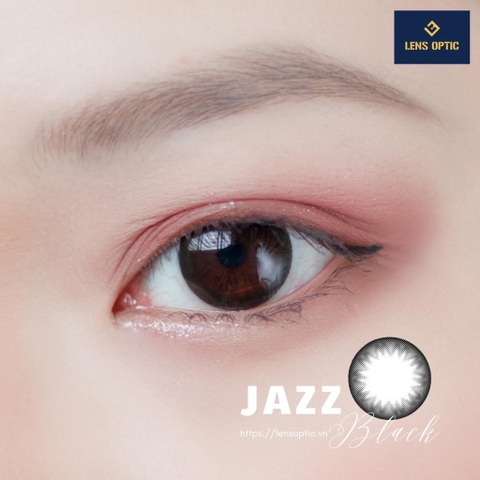 Kính áp tròng 1 ngày màu Jazz Black Clalen iris, lens mắt màu đen có độ cận - Lens Optic
