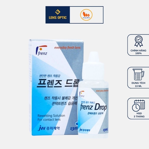 Nước nhỏ mắt Frenz Drop 13ml dùng cho lens (kính áp tròng), nước mắt nhân tạo - Lens Optic