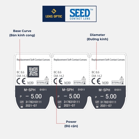 SEED MonthlyPure moisture, Kính áp tròng 1 tháng không màu độ -0.50 đến -12.00 - Lens Optic