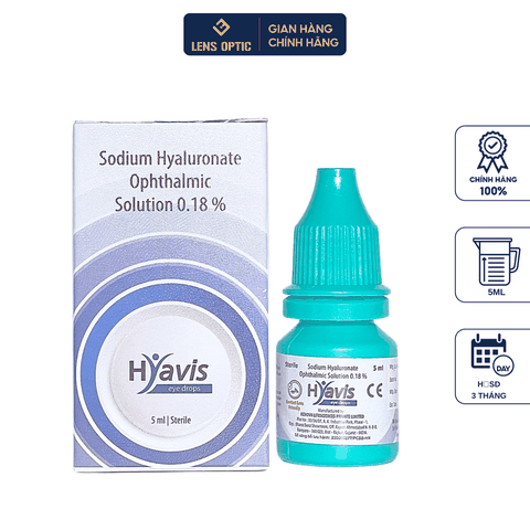 Nước Mắt Nhân Tạo HYAVIS 5ml - Nước nhỏ mắt, cấp ẩm dành cho kính áp tròng (lens) - LensOptic